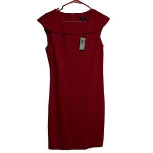 Premise Dresses Ponte Women 8 Off Shoulder Look Sheath Career Dress Pink **NEW**